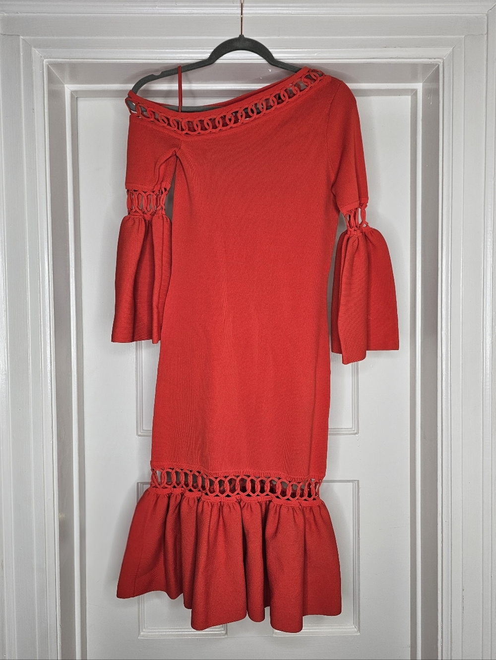 Jonathan Simkhai Chainlink Ruffle-Trim Dress - Picture 3 of 16